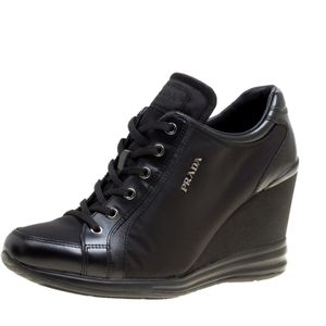 prada black wedges